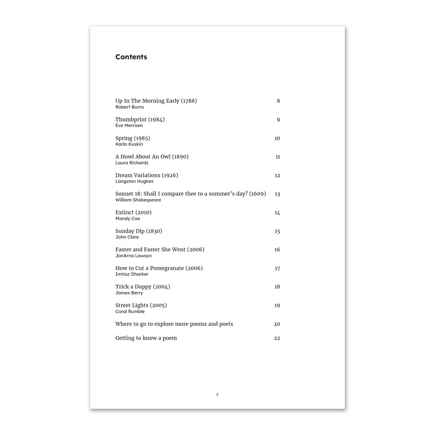SPECIAL OFFER Twelve poems to share aloud booklet - 2024 edition
