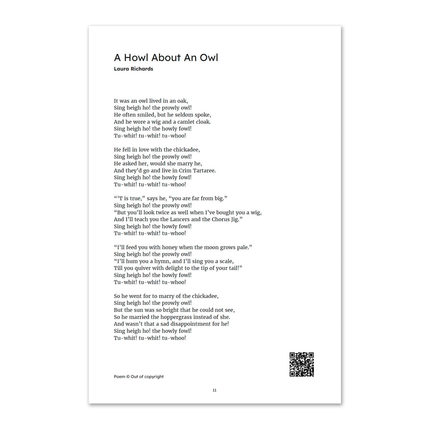 SPECIAL OFFER Twelve poems to share aloud booklet - 2024 edition