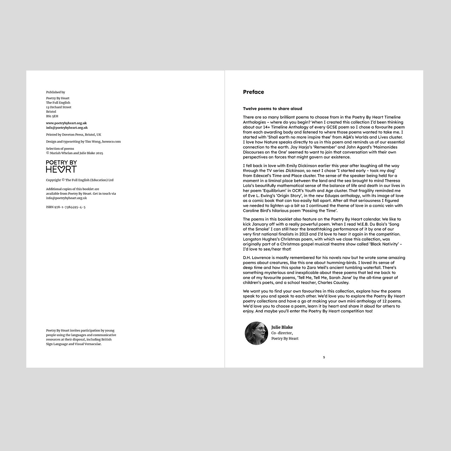 SECONDARY Twelve poems to share aloud - 2026 edition